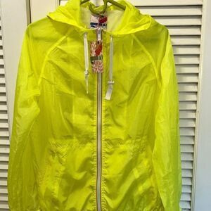 Alcott Pink Teal zipper hooded windbreaker lightweight pockets!
